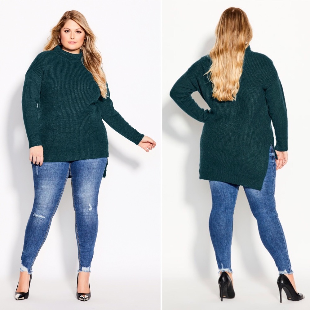 City Chic Simply Mod Sweater in Alpine New With Tags Size Small/16